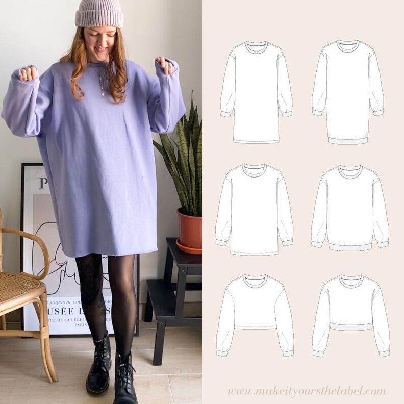 Oversized Sweatkleid / Sweater / Pullover - Größen 34-50 image number 1