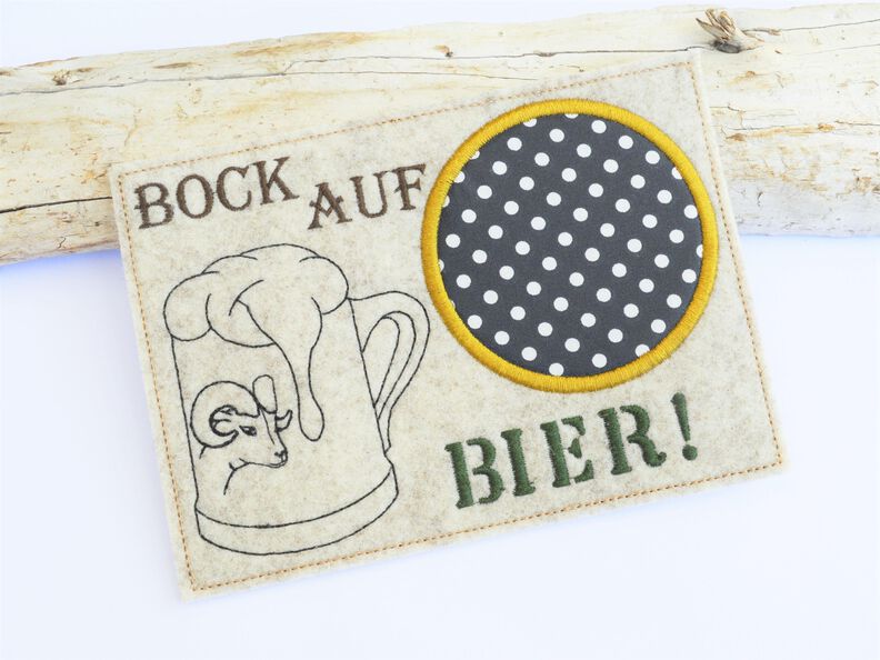 Stickdatei Bier ITH Mugrug verschiedene Größen image number 3