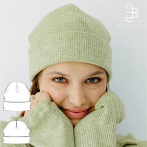 Beanie Mütze Schnittmuster, XS-XL, Jersey Mütze Strickmütze