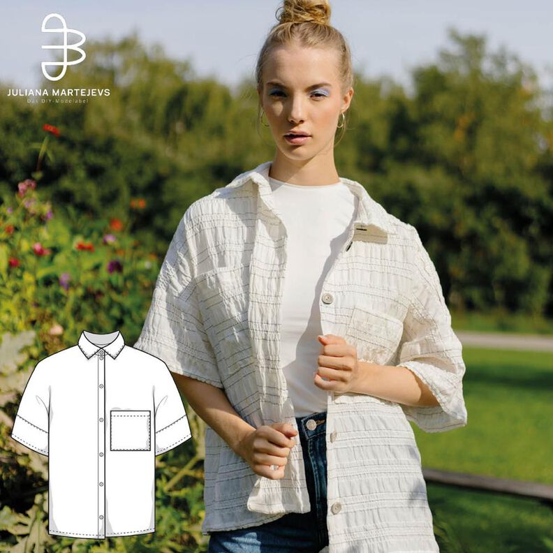 Lockere Bluse mit Kurzarm, mit Videoanleitung Gr. XS-XXXL image number 1