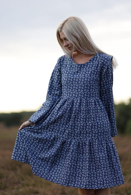 *Ladies Partydress Webware* Stufenkleid Gr. 32 bis 56 Boho image number 6