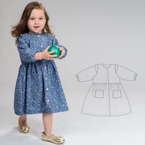 Schnittmuster Mädchen Kleid langen Ärmel MIMI