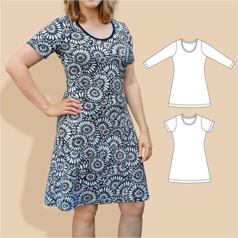 Lola - enges Jerseykleid, 4 Ärmellängen, BU 80-116 A4+A0 image number 1
