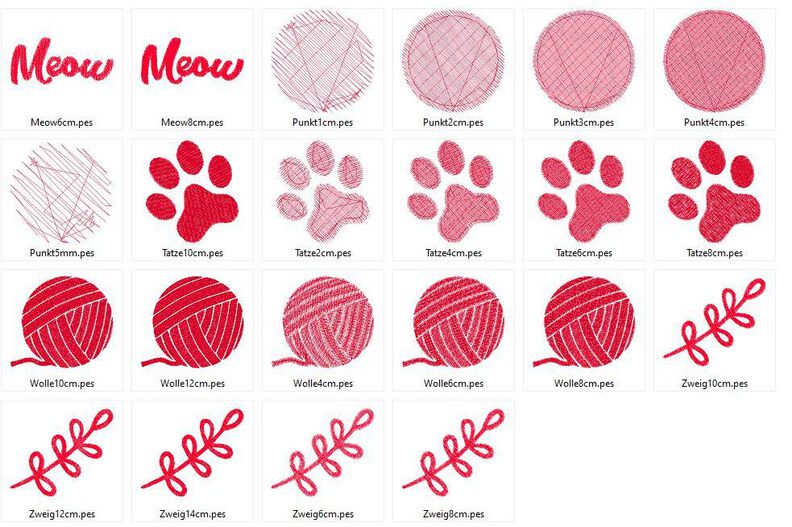 Katzen Liebe Silhouette - Stickdatei - mit Herz image number 7