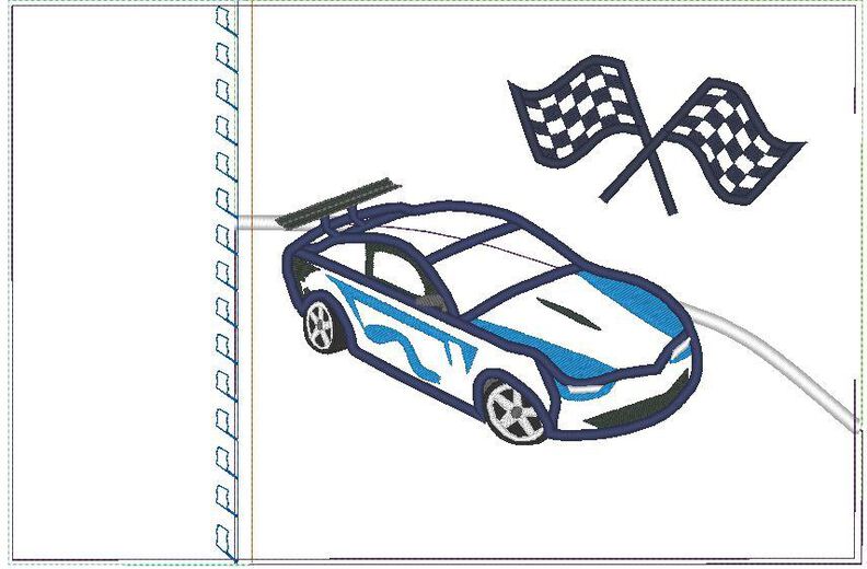 Rennauto - Kissen ITH - Stickdatei image number 6