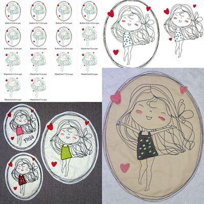 Mädchen 8er SET Bundle Stickdatei image number 6