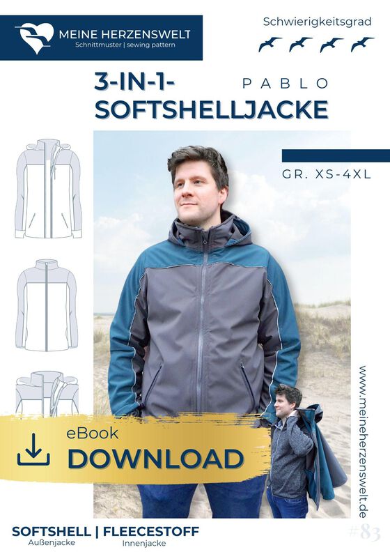 Softshelljacke Herren Schnittmuster Gr. XS-4XL - PABLO #83 image number 6