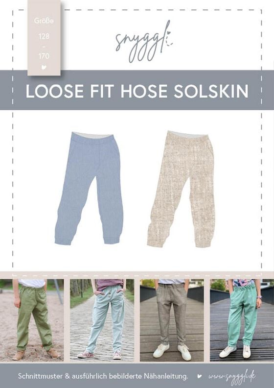 Loose fit Hose Solskin Gr. 128-170, A0, Cord, Leinen image number 10