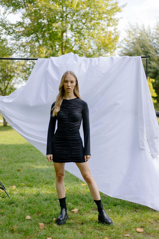 Minikleid mit Raffung mit Videoanleitung XS-XXXL image number 5