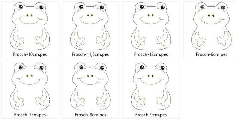 Frosch ITH 6cm bis 13cm Stickdatei image number 8