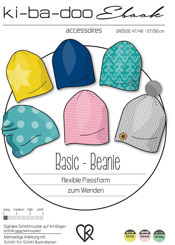 Ebook/Nähanleitung Basic Beanie Gr. 47/48 - 57/58 cm image number 4