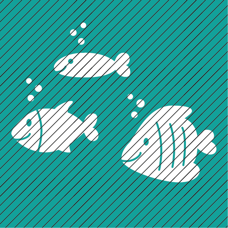 Plotterdatei »Meeresliebelei« – Fische image number 1