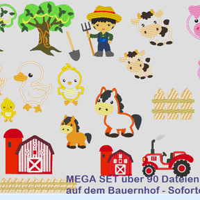 Mega Set Bauernhof Stickdatei 