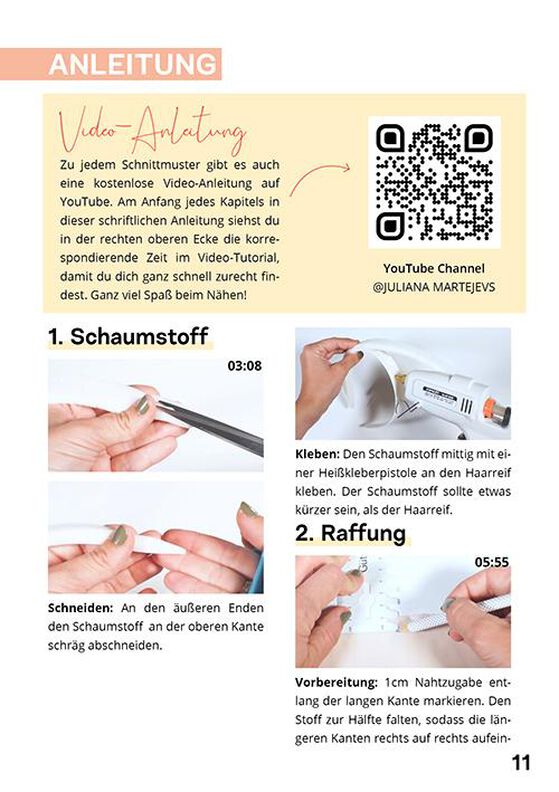 Haarreif Schnittmuster mit Videoanleitung image number 8