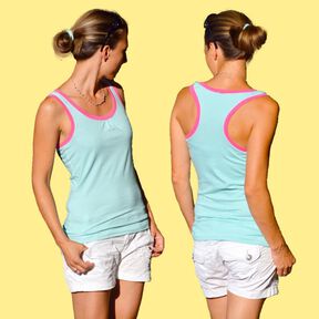 Tank Top Sommer Shirt Racerback MANDIRI ♥ Gr. 34-46