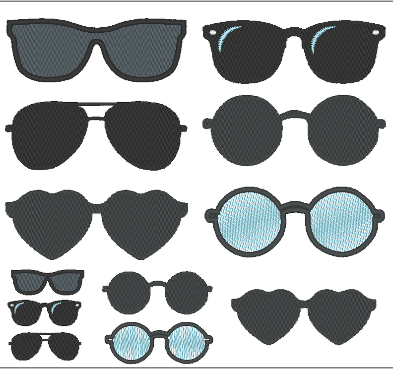 Stickdatei Sonnenbrille für Kuscheltiere Kissen Bettschlagen image number 3