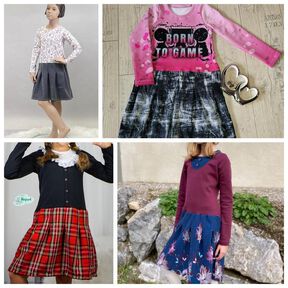 Faltenkleid HERMINE Gr. 104 - 164 inkl, A0
