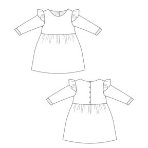 Schnittmuster M&auml;dchenkleid ELLA f&uuml;r Baby und Kleinkind 