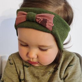  "Hatband Butterfly"Stirnband mit Schleife+Ohrenklappen