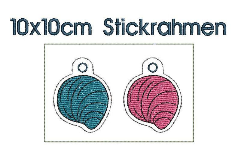 Stickdatei Muschel ITH Anhänger Schlüsselanhänger image number 3