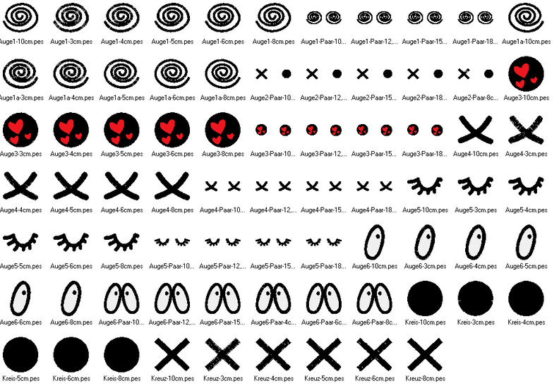 Stickdatei Comic Augen Kuscheltiere Kissen Bettschlagen image number 2