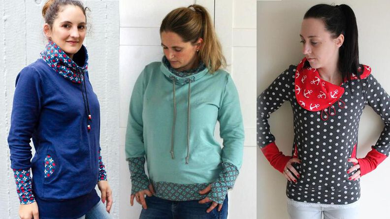 Kragenhoodie für Damen Gr.34-48 image number 2
