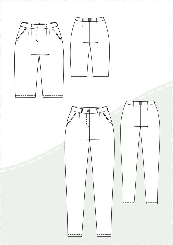 Ella – Lange oder kurze Bundfaltenhose, Gr. 34-50, A4+A0 image number 5