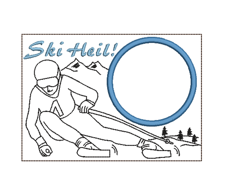 Stickdatei Mugrug Untersetzer Skifahrer Bergsport image number 3