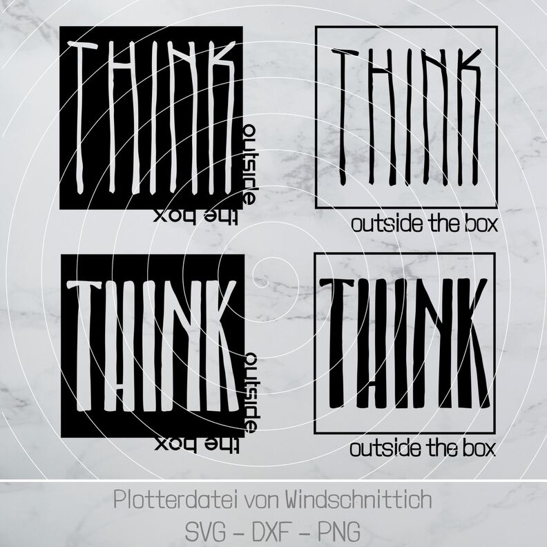 Plotterdatei - THINK outside the box - SVG, DXF, PNG image number 2