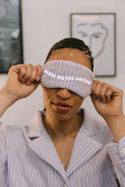 "Wake me for coffee" Plotterdatei Schlafmaske Spruch image number 4