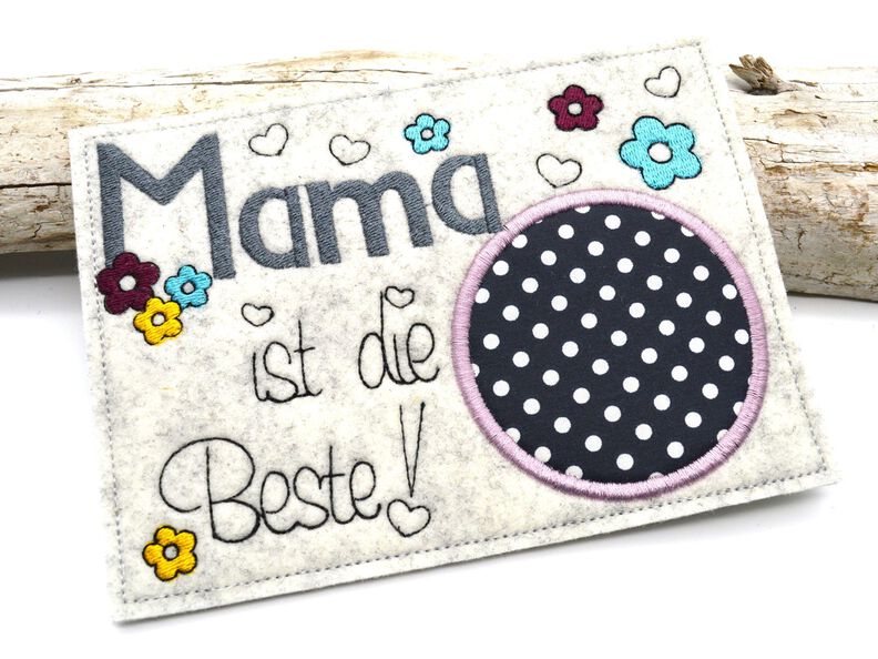 Stickdatei Mama Mug Rug Tassenteppich image number 2