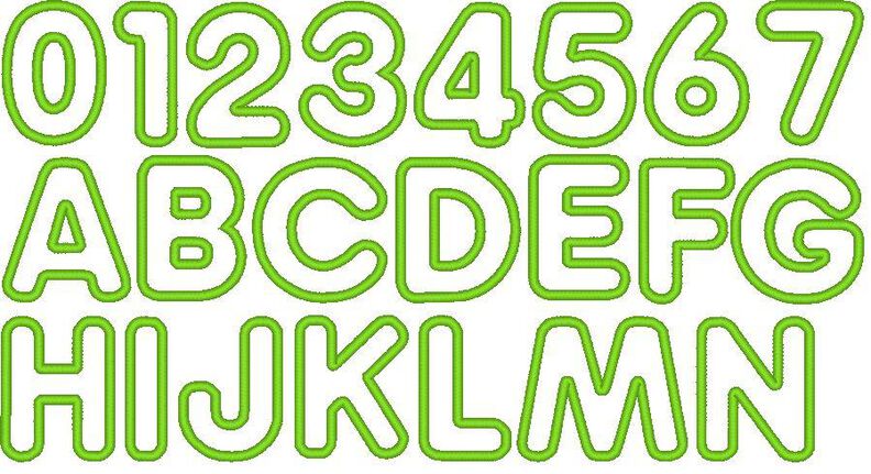 5cm Buchstaben und Zahlen Stickdatei Alphabet Zahl image number 2