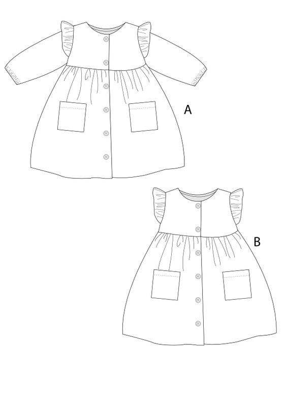 Schnittmuster Mädchen Kleid, ärmellos oder langen Ärmel MIMI image number 8