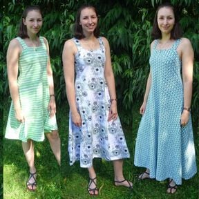 Kleid Anni Trägerkleid nähen Schnittmuster in Gr. 34 - 48 