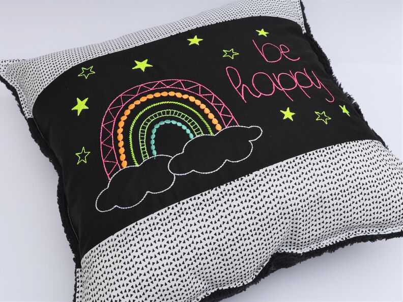 Stickdatei Regenbogen be happy verschiedene Größen  image number 2