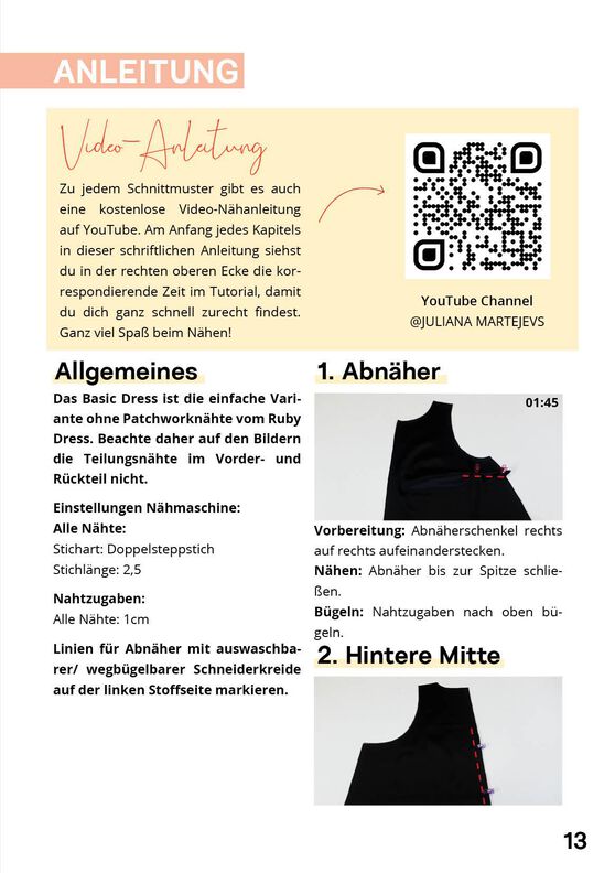 Leinenkleid Schnittmuster Damen XS-XXXL Minikleid image number 10