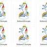 Einhorn stehend auf der Wolke mit Regenbogen Stickdatei  thumbnail number 4
