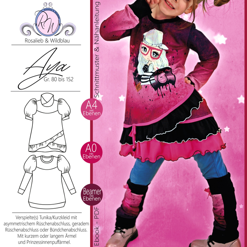 Aya - Tunika/Kurzkleid/Longhoodie Gr. 80 bis 152 image number 1