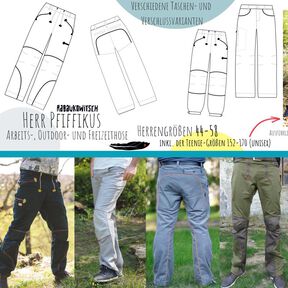 Herr Pfiffikus Gr. 44-58 und Gr. 152-170 Hose Outdoorhose