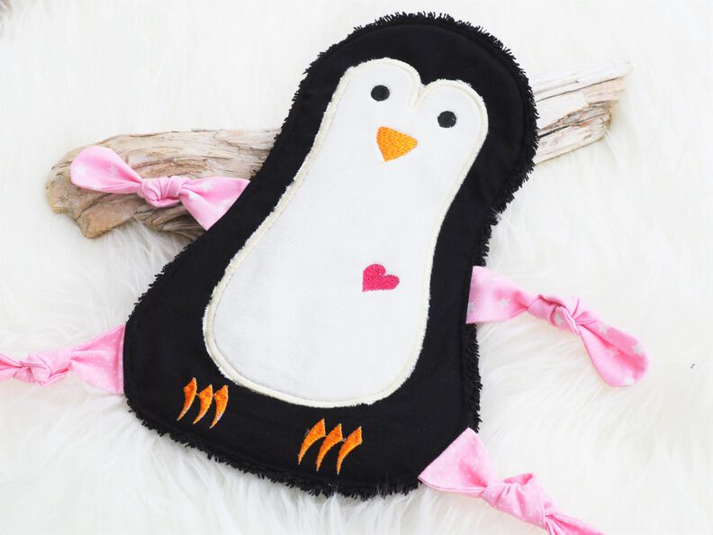 ITH Stickdatei Pinguin Schmusetuch 15x24cm image number 2