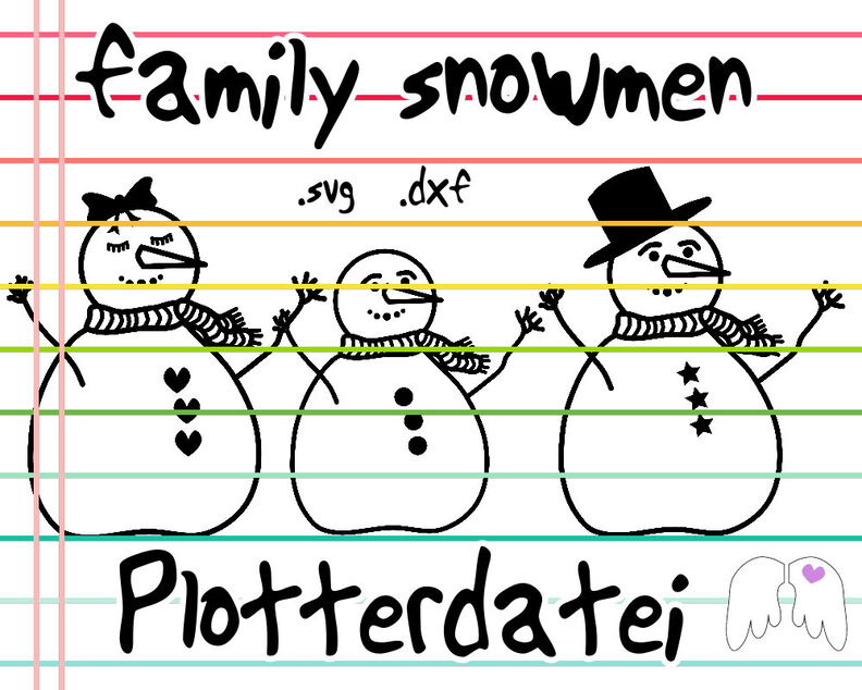 FAMILY SNOWMEN Schneemann Plotterdatei  image number 1
