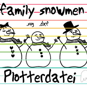 FAMILY SNOWMEN Schneemann Plotterdatei 