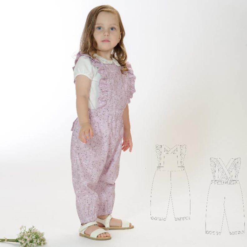 Schnittmuster Mädchen Latzhose mit Rüschen DAISY image number 1