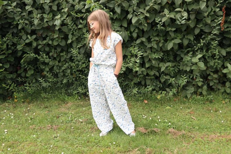 Kinder Jumpsuit lang mit Zipper / Knöpfen RIANG ♥Gr. 98-164 image number 6