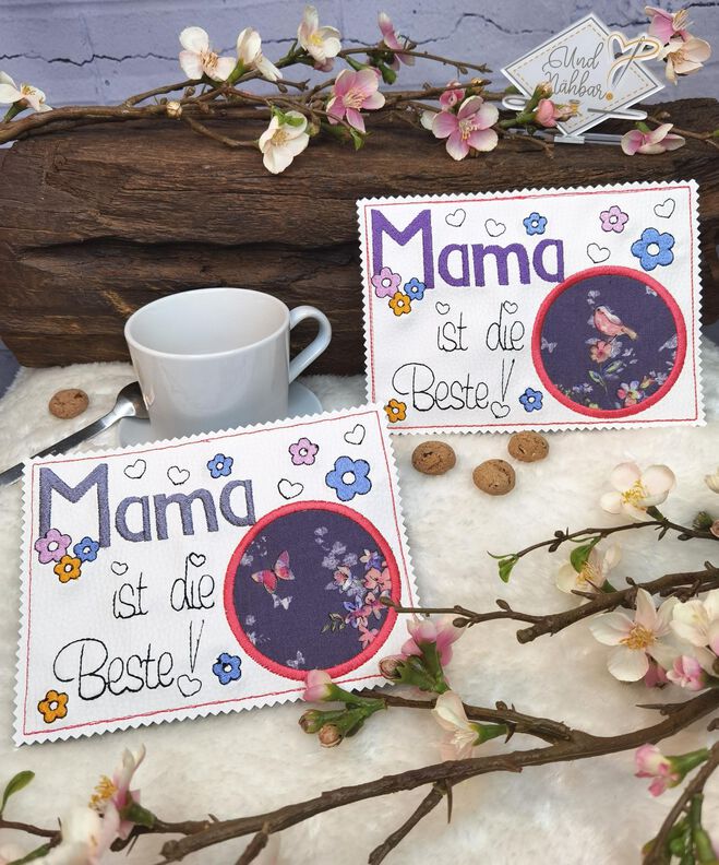 Stickdatei Mama Mug Rug Tassenteppich image number 5