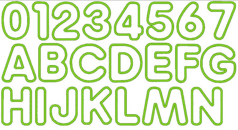 12cm Buchstaben und Zahlen Stickdatei Alphabet Zahl image number 4