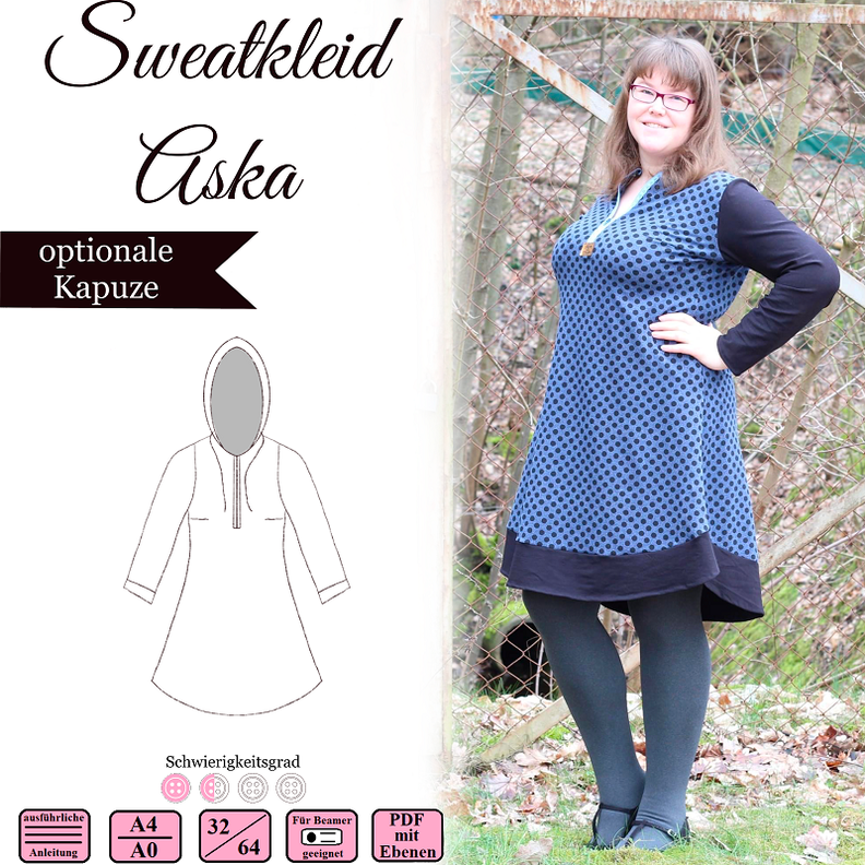 Sweatkleid Aska - Ebook und Nähanleitung - Gr 32-64 image number 1