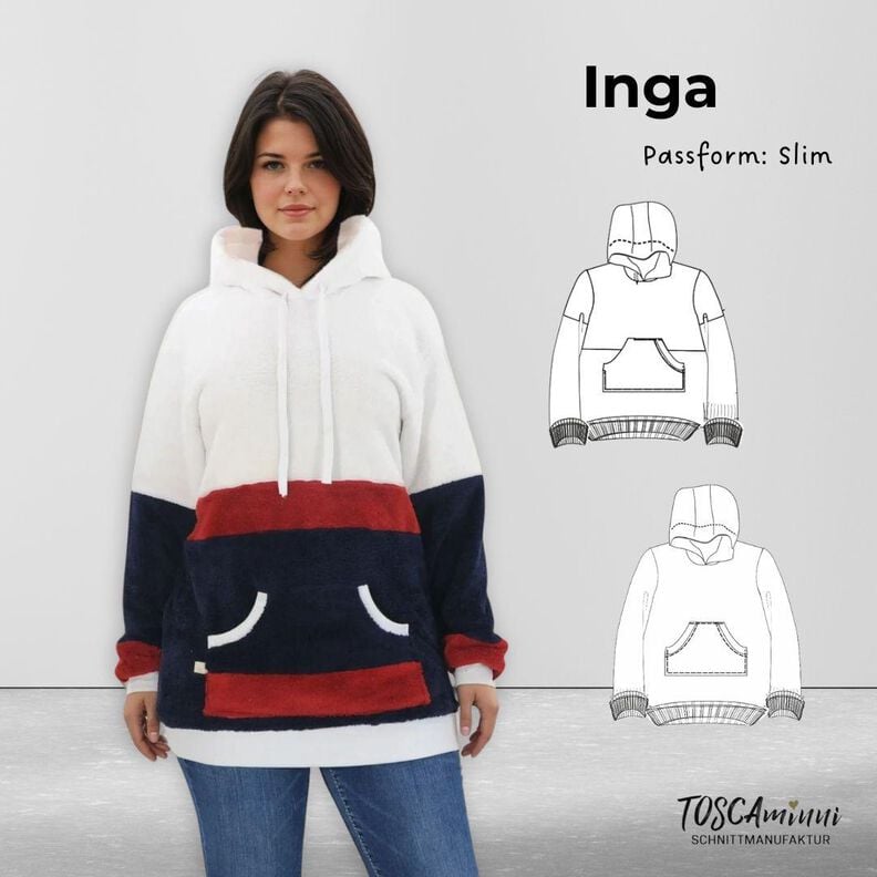Hoodie Inga Slim Gr. 34-54 Schnittmuster image number 1