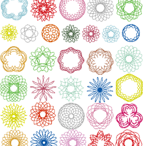 Stickdatei 49 Zirkel Mandala Mini Blumen 2 - 4cm Teil 1