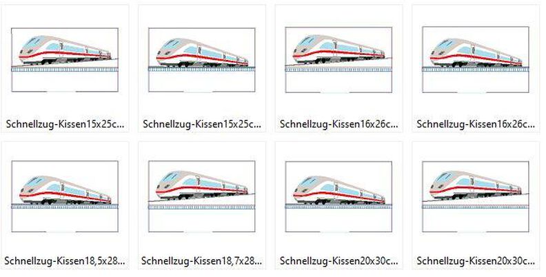 Stickdatei - Schnellzug Kissen ITH Zug Lok image number 7